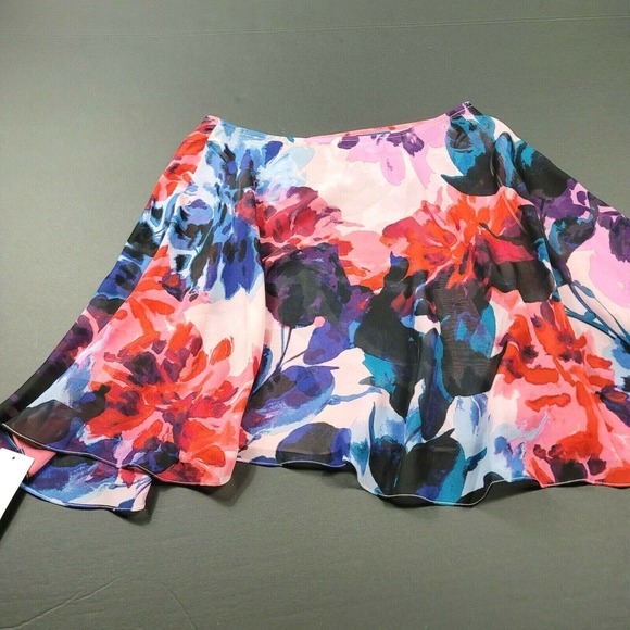 Donna Ricco Floral Poncho 14 Sheer Overlay‎ Cape Shawl Abstract Multicolor - Picture 3 of 4
